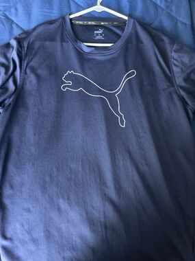 Puma Navy Athletic Dry Cell Tee with White Logo